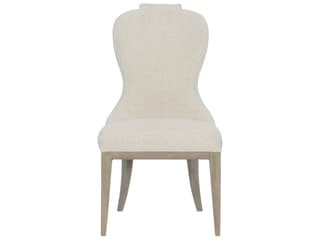 Santa Barbara Oak Wood Beige Upholstered Side Dining Chair
