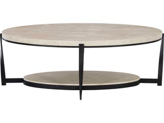 Bernhardt Berkshire Oval Stone Aged Pewter Cocktail Table