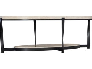 Bernhardt Berkshire Oval Stone Aged Pewter Cocktail Table