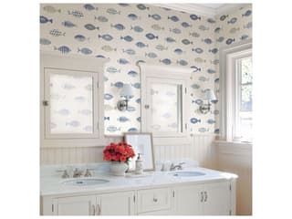 Brewster Home Fashions Chesapeake Key West Blue Sea Fish Wallpaper