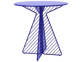 Cafe Galvanized Iron Electric Blue Round Bistro Table