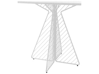 Cafe Galvanized Iron White Square Dining Table