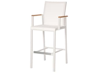 Aura Bar Stool - Arctic White Aluminum - Pearl Textilene Sling