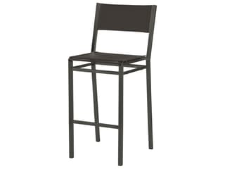 Equinox Bar Stool - Graphite Powder-Coated Stainless Steel - Carbon Sunbrella Sling