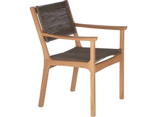 Monterey Teak Rope Dining Armchair with Brown Cord