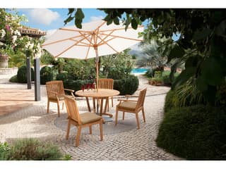 Barlow Tyrie Chesapeake Round Dining Table - Natural Teak