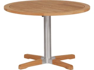 Barlow Tyrie Equinox Bistro Table Stainless Steel Natural Teak 40"W x 40"S x 28"H