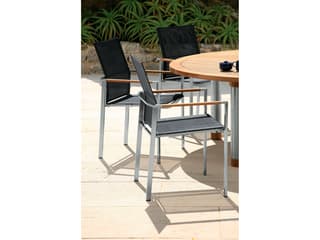 Barlow Tyrie Equinox Dining Table Stainless Steel Natural Teak 71"W x 71"D x 28"H