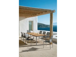 Barlow Tyrie Equinox Extending Dining Table Stainless Steel Natural Teak