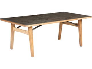 Barlow Tyrie Monterey Dining Table Natural Teak Oxide Ceramic No Umbrella Hole 79"W x 39"D x 29"H