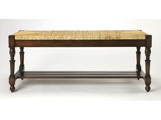 Butler Ravello Banana Leaf Woven Bench - Thumbnail 3