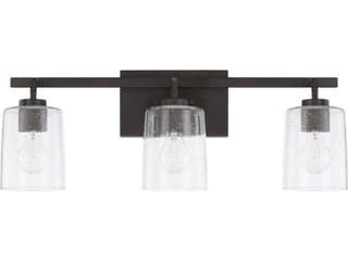 Capital Lighting Greyson 3-Light Bronze Glass Vanity Light
