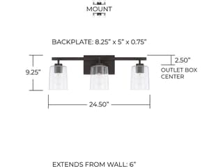 Capital Lighting Greyson 3-Light Bronze Glass Vanity Light