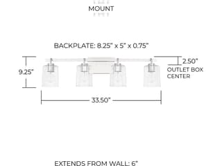 Capital Lighting Greyson 4-Light Chrome Glass Vanity Light