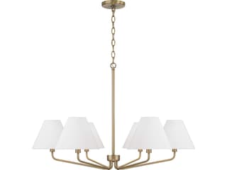 Capital Lighting Chadwick 6-Light Aged Brass Candelabra Chandelier