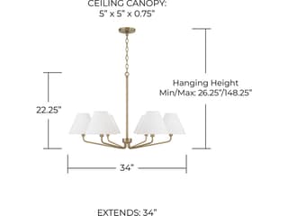 Capital Lighting Chadwick 6-Light Aged Brass Candelabra Chandelier