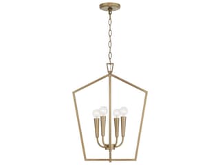 4-Light Holden Foyer Pendant in Aged Brass