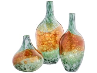 Cyan Design Pacaya Grey Orange Decorative Vase — Glass Art Accent