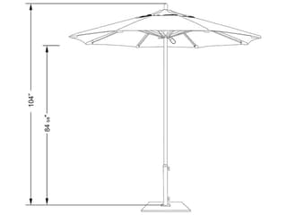 California Patio Umbrella Custom Rodeo Series 7.5 Foot Octagon Market Aluminum Patio Umbrella with Push Lift System