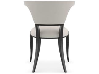 Caracole Classic Be My Guest Fabric Birch Wood Black Upholstered Side Dining Chair