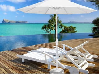 California Patio Umbrella Quick Ship Golden State Series 9 Foot Octagon Market Aluminum Patio Umbrella with Crank Lift System