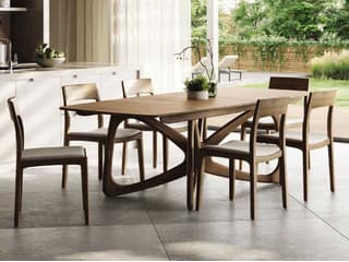 Copeland Lisse Solid Wood Brown Upholstered Armless Dining Chair