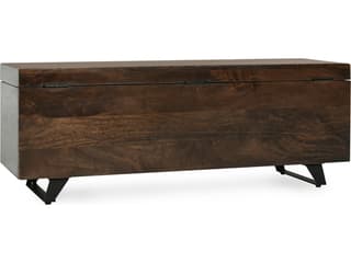 Classic Home Axis Dark Brown Mango Wood Storage Trunk
