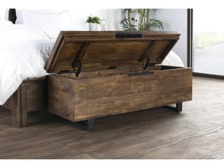 Classic Home Greyson Honey Brown Mango Wood Storage Trunk