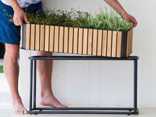 Cane Line Outdoor Combine Lava Grey Aluminum Teak Planter