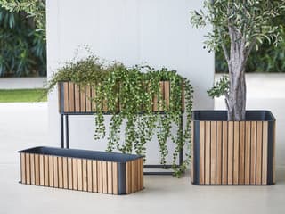 Cane Line Outdoor Combine Lava Grey Aluminum Teak Planter