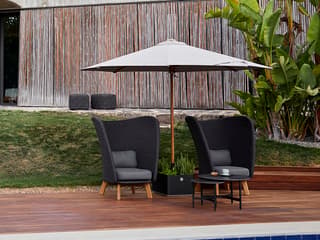 Cane Line Outdoor Grow Lava Grey Aluminum Parasol Base with Wheels