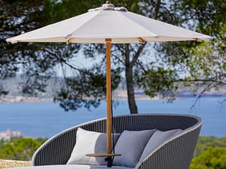 Cane Line Outdoor Classic Teak Pole Parasol W/Pulley System Low
