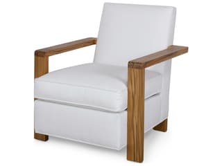 Century Outdoor Carrier And Company Teak Cushion Lounge Chair