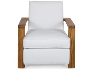 Century Outdoor Carrier And Company Teak Cushion Lounge Chair