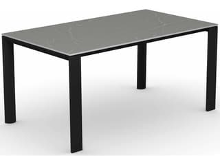 Dorian Matt Black / Piasentina Grey Resin Metal Ceramic Rectangular Dining Table