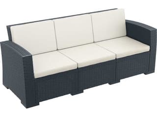 Monaco Resin Wickerlook Outdoor Sofa with Natural Cushions