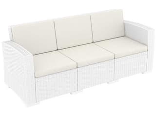 Monaco White Resin Outdoor Sofa with Acrylic Cushions