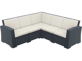 Monaco Dark Gray Resin 5-Piece Sectional Sofa