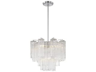 Crystorama Addis 4-Light Polished Chrome Candelabra Geometric Chandelier