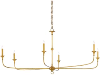 Currey & Company Nottaway 6-Light Contemporary Gold Leaf Candelabra Chandelier
