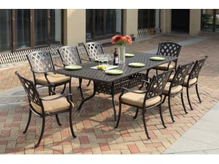 Darlee Ocean View Antique Bronze Cast Aluminum Outdoor Patio Dining Set
