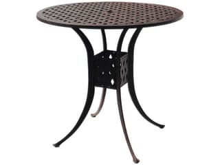 Series Antique Bronze Cast Aluminum Round Bar Table