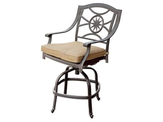 Ten Star Cast Aluminum Antique Bronze Swivel Bar Stool