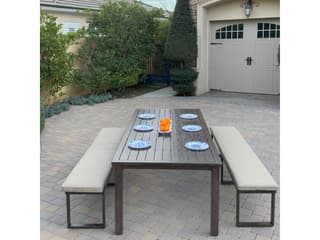 Darlee Outdoor Living Atlantis Aluminum 3-Person Patio Bench with Cushion