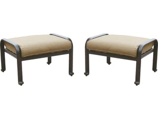 Darlee Outdoor Living Elisabeth Cast Aluminum Ottoman with Cushion Set of 2