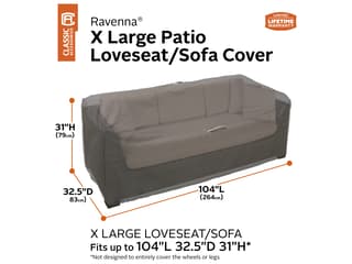 Duck Covers Ravenna Dark Taupe 104 Inch XL Sofa/Loveseat Cover