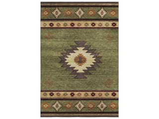 Mayfield Southwestern Machine Washable Area Rug in Green
