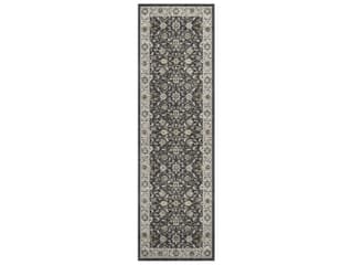 Hatay Bordered Washable Runner Area Rug in Black