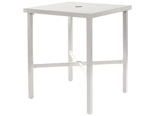Ebel Cabana Aluminum Square Outdoor Counter Table with Umbrella Hole