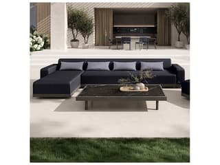 Ebel Grande Aluminum Wicker Padded Armless Patio Chaise Section
